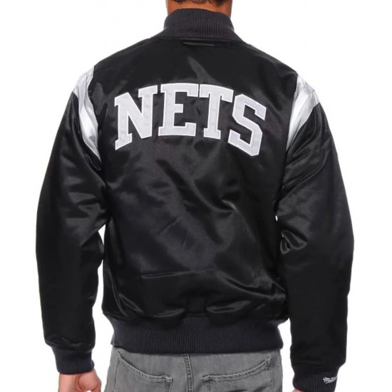 Brooklyn Nets Division Black Bomber Jacket Brooklyn Nets Division Black Bomber Jacket