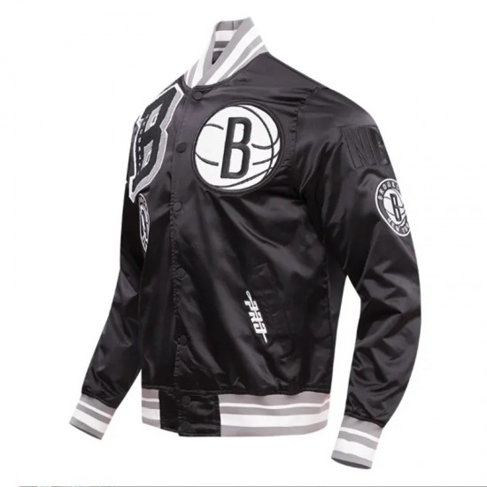 Brooklyn Nets Mashup Classic Rib Satin Jacket Brooklyn Nets Mashup Classic Rib Satin Jacket