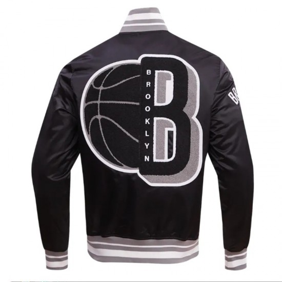 Brooklyn Nets Mashup Classic Rib Satin Jacket Brooklyn Nets Mashup Classic Rib Satin Jacket