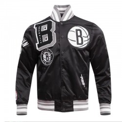 Brooklyn Nets Mashup Classic Rib Satin Jacket