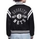Brooklyn Nets Printed Logo Varsity Satin Jacket Brooklyn Nets Printed Logo Varsity Satin Jacket