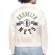 Brooklyn Nets Printed Logo Varsity Satin Jacket Brooklyn Nets Printed Logo Varsity Satin Jacket