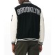 Brooklyn Nets Varsity Black and Off-White Jacket