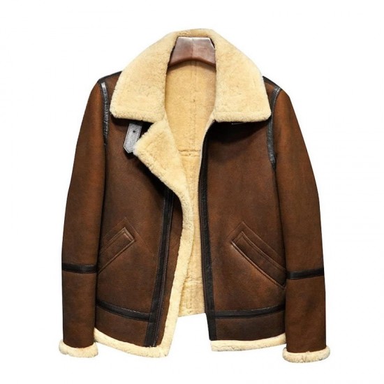 Brown Aircraft RAF B3 Bomber Flying Pilot Shearling Jacket Brown Aircraft RAF B3 Bomber Flying Pilot Shearling Jacket