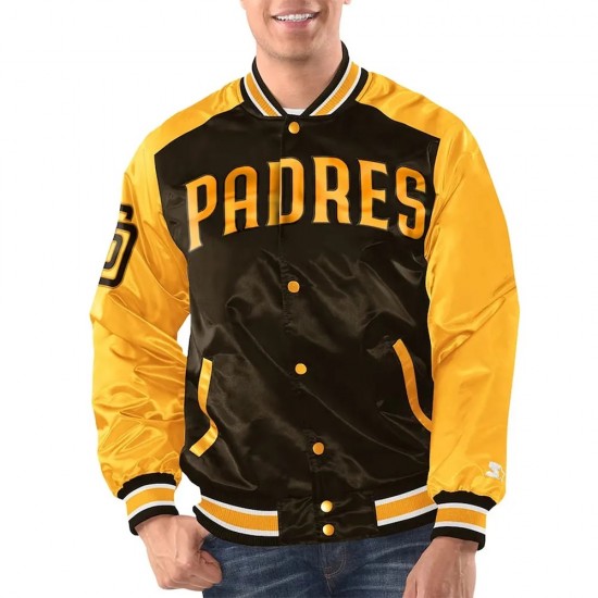 Brown & Gold San Diego Padres Renegade Varsity Satin Jacket