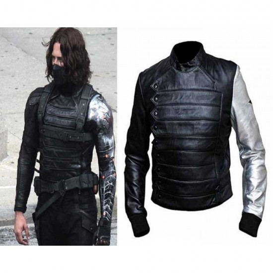 Bucky Barnes Silver Sleeves Winter Soldier Jacket Bucky Barnes Silver Sleeves Winter Soldier Jacket
