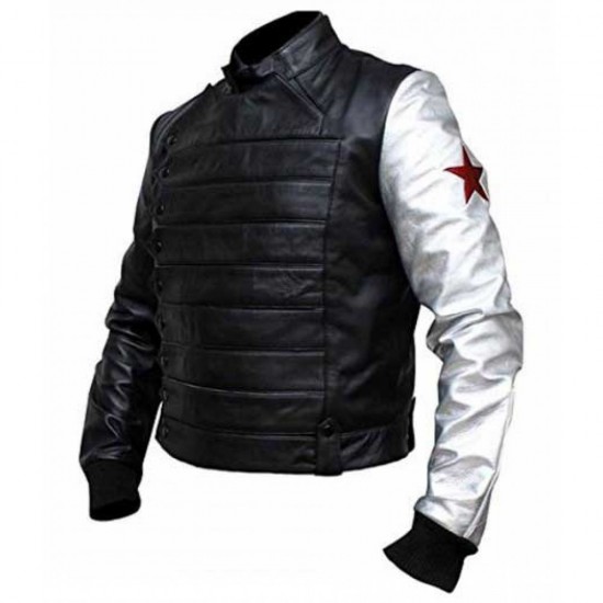 Bucky Barnes Silver Sleeves Winter Soldier Jacket Bucky Barnes Silver Sleeves Winter Soldier Jacket