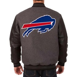 Buffalo Bills Charcoal and Black Varsity Jacket