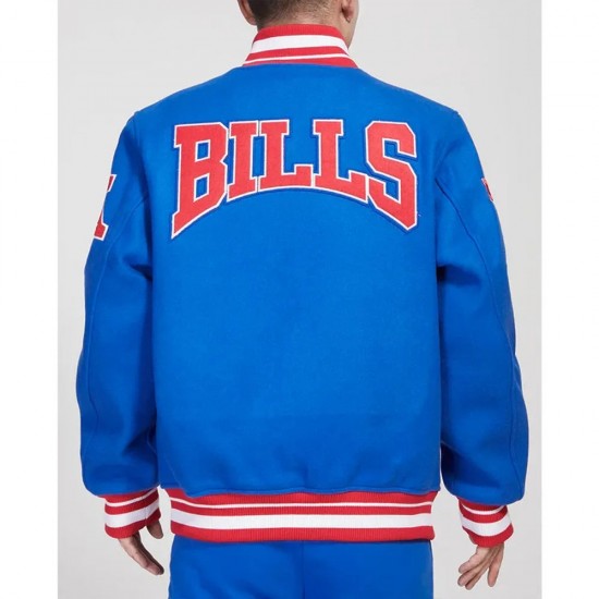 Buffalo Bills Crest Emblem Royal Varsity Wool Jacket