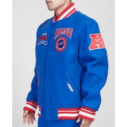 Buffalo Bills Crest Emblem Royal Varsity Wool Jacket 