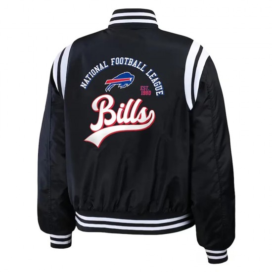 Buffalo Bills Full-Zip Black Bomber Jacket