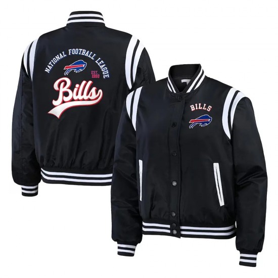 Buffalo Bills Full-Zip Black Bomber Jacket