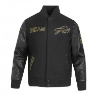 Buffalo Bills Full-Zip Black Varsity Jacket