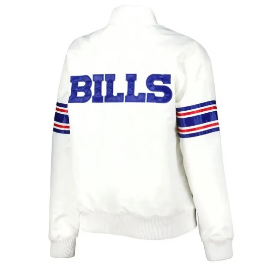 Buffalo Bills Line Up White Satin Jacket