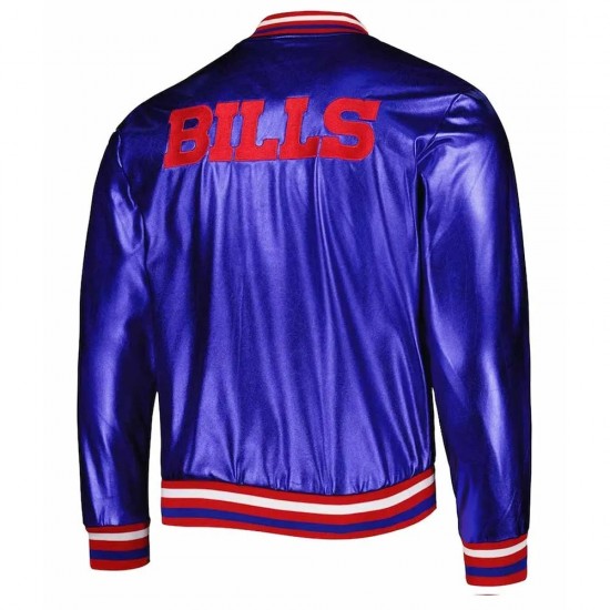 Buffalo Bills Metallic Royal Leather Jacket Buffalo Bills Metallic Royal Leather Jacket