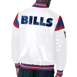 Buffalo Bills Midweight White Satin Jacket