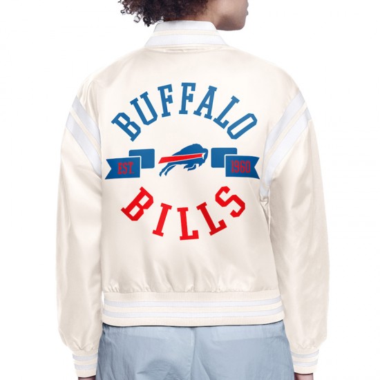 Buffalo Bills Printed Logo Varsity Satin Jacket Buffalo Bills Printed Logo Varsity Satin Jacket