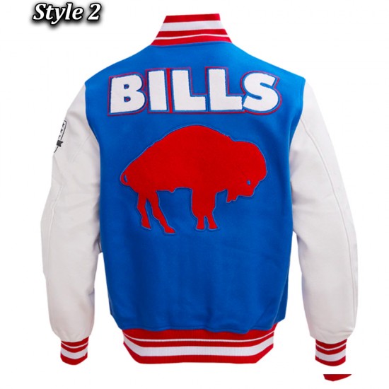 Buffalo Bills Retro Classic Royal and Cream Varsity Jacket
