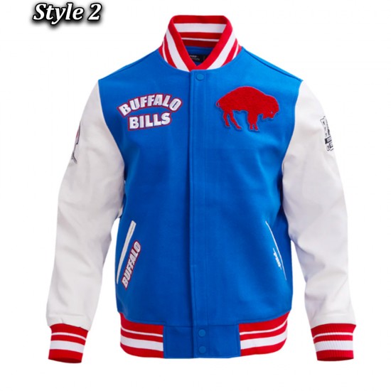 Buffalo Bills Retro Classic Royal and Cream Varsity Jacket