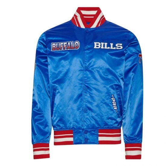 Buffalo Bills Turn It Up M Classic Rib Royal Satin Jacket Buffalo Bills Turn It Up M Classic Rib Royal Satin Jacket