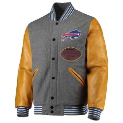 Buffalo Bills Varsity Gray and Gold Jacket