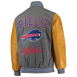Buffalo Bills Varsity Gray and Gold Jacket