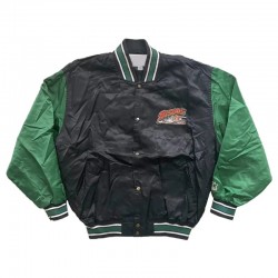 Buffalo Bisons Bomber Black and Green Satin Jacket