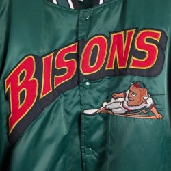 Buffalo Bisons Rare Green Satin Bomber Jacket