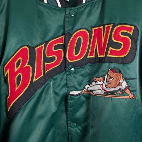 Buffalo Bisons Rare Green Satin Bomber Jacket