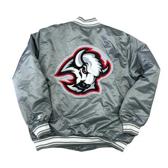 Buffalo Sabres Gray Bomber Satin Jacket