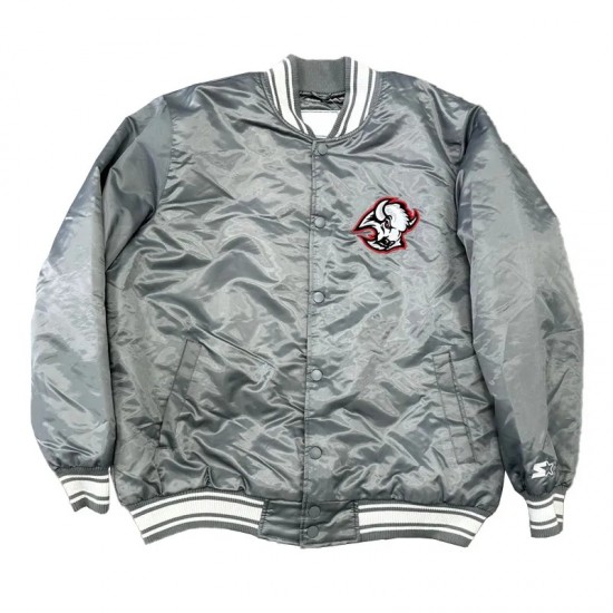 Buffalo Sabres Gray Bomber Satin Jacket