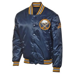 Buffalo Sabres Navy Blue Gold Satin Jacket