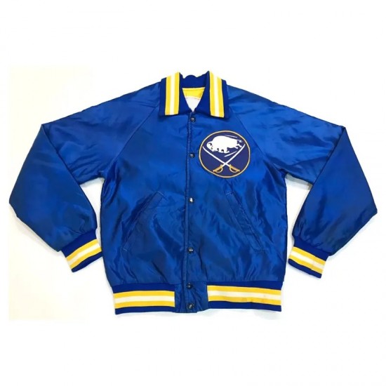 Buffalo Sabres Vintage Blue Satin Bomber Jacket