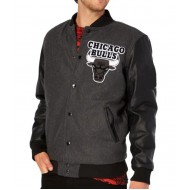 Bulls Black & Grey Varsity Jacket
