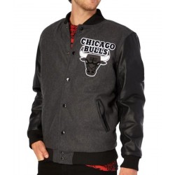 Bulls Black & Grey Varsity Jacket