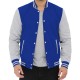 Button Up Blue And Grey Varsity Baseball Jacket Button Up Blue And Grey Varsity Baseball Jacket