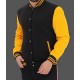Button Up Yellow And Black Varsity Baseball Jacket Button Up Yellow And Black Varsity Baseball Jacket