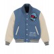Cafeteria BBC Off-White and Blue Letterman Jacket Cafeteria BBC Off-White and Blue Letterman Jacket