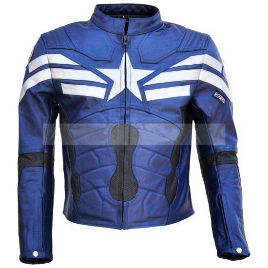 Captain America Winter Soldier Biker Leather Jacket Captain America Winter Soldier Biker Leather Jacket