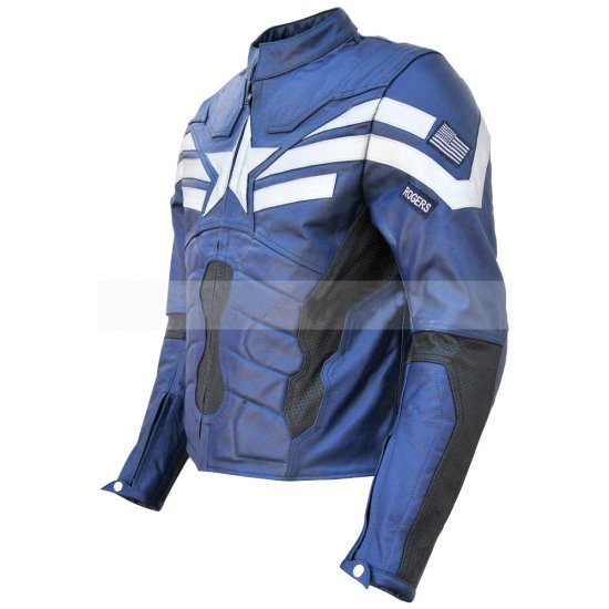 Captain America Winter Soldier Biker Leather Jacket Captain America Winter Soldier Biker Leather Jacket