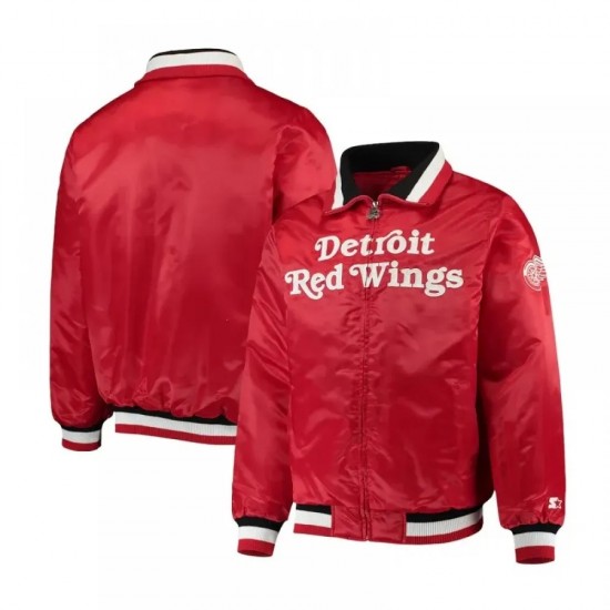 Captain II Detroit Red Wings Red Satin Jacket