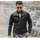 Casual Slim Fit Plain Leather Jacket Casual Slim Fit Plain Leather Jacket