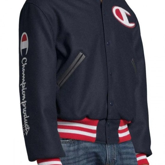 Champion Exclusive Life Blue Varsity Jacket Champion Exclusive Life Blue Varsity Jacket