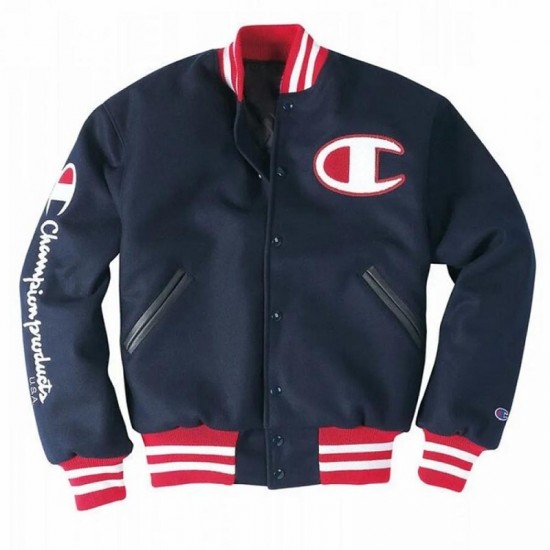 Champion Exclusive Life Blue Varsity Jacket Champion Exclusive Life Blue Varsity Jacket