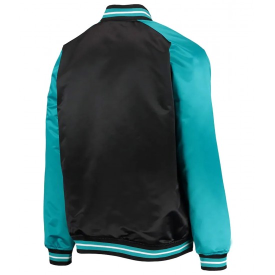 Charlotte Hornets Hardwood Classics Reload 3.0 Black & Teal Jacket Charlotte Hornets Hardwood Classics Reload 3.0 Black & Teal Jacket