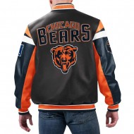 Chicago Bears Black Varsity Leather Jacket
