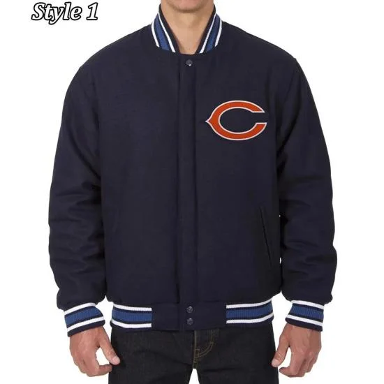 Chicago Bears Letterman Navy Blue Jacket