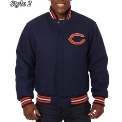 Chicago Bears Letterman Navy Blue Jacket