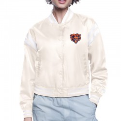 Chicago Bears Printed Logo Varsity Satin Jacket 