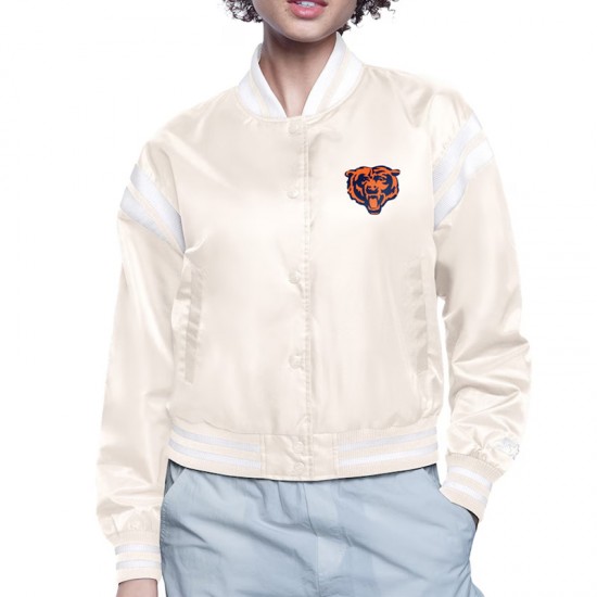 Chicago Bears Printed Logo Varsity Satin Jacket